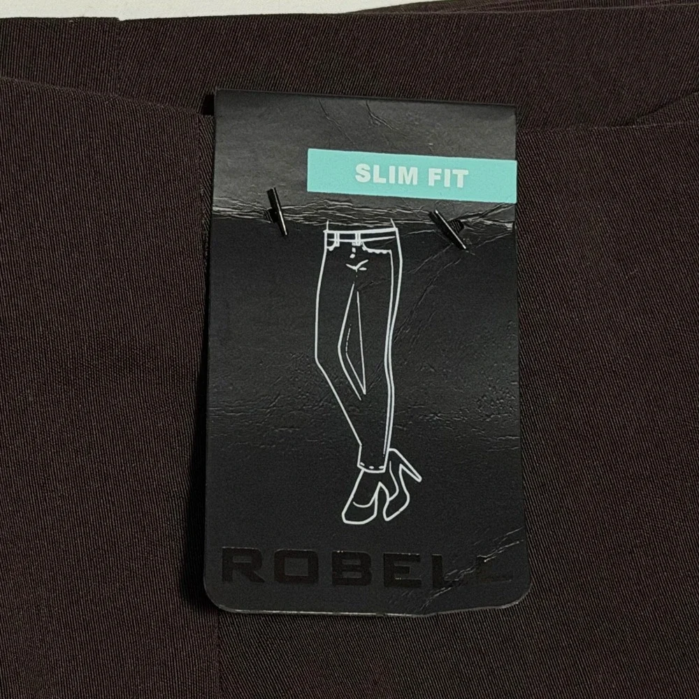 Robell Marie Slim Fit Trousers Brown Pull On Stretch Pants Womens Size US 10 NEW